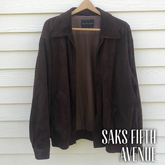 Men's Leather Saks Fifth Avenue Jacket - Picture 2 of 8